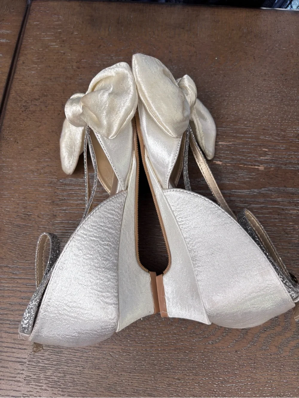 Joyfolie Girls 4Y Lucia Formal Shoe Big Bow Glitter Satin heels holiday